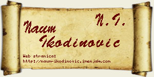 Naum Ikodinović vizit kartica